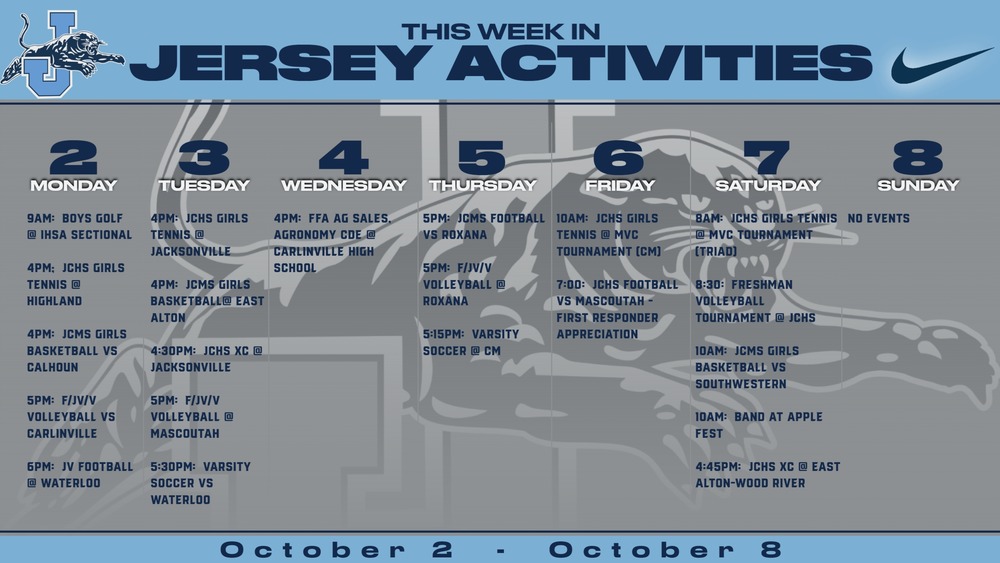 This Week in Jersey Activities Jersey CUSD 100