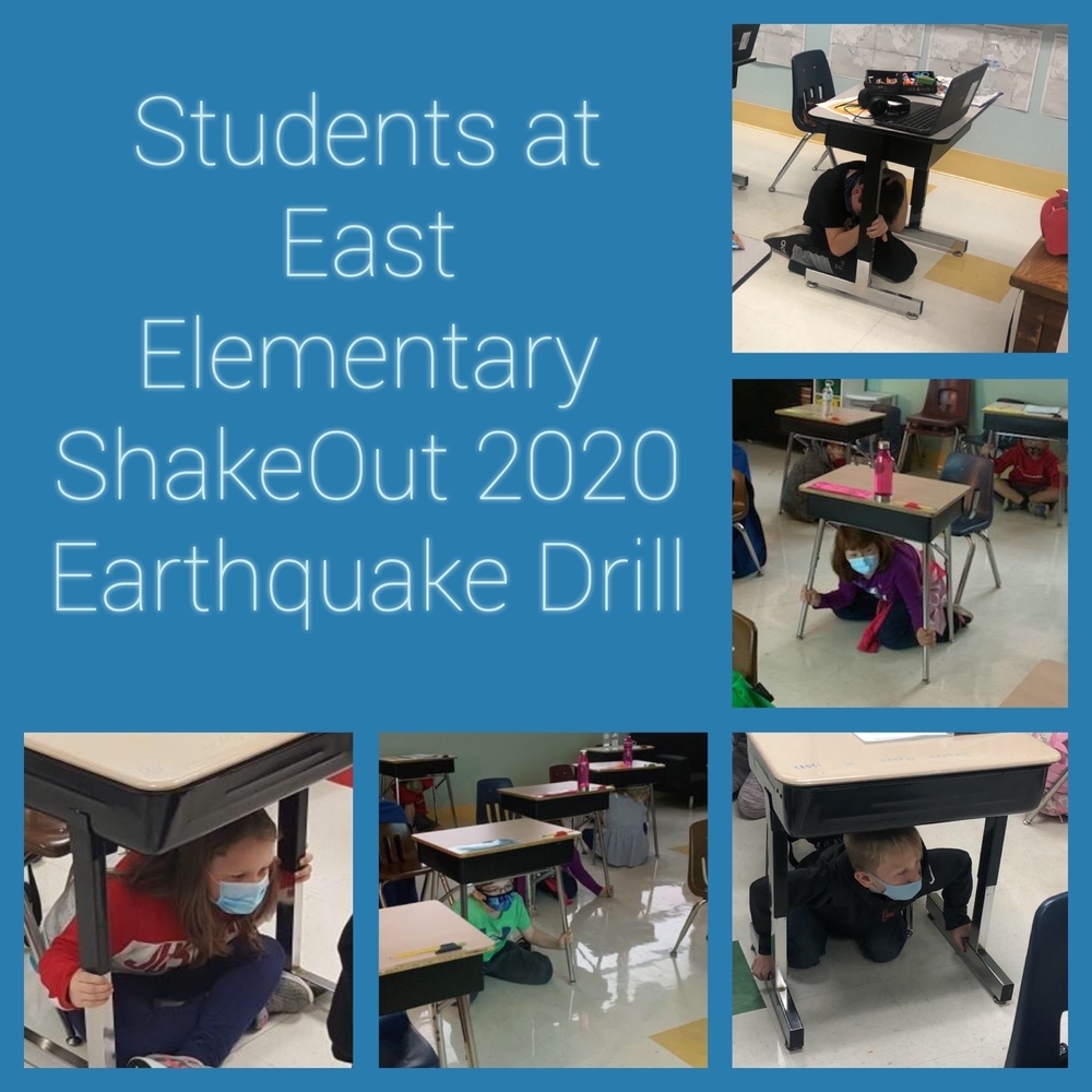 Great ShakeOut Earthquake Drill 2020 at East Elementary.