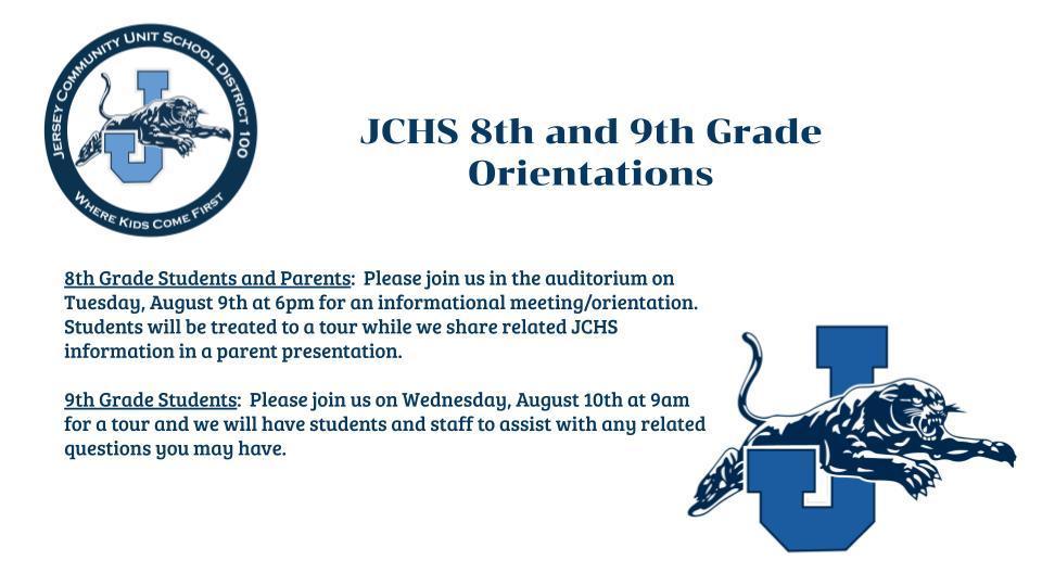 Orientations at JCHS