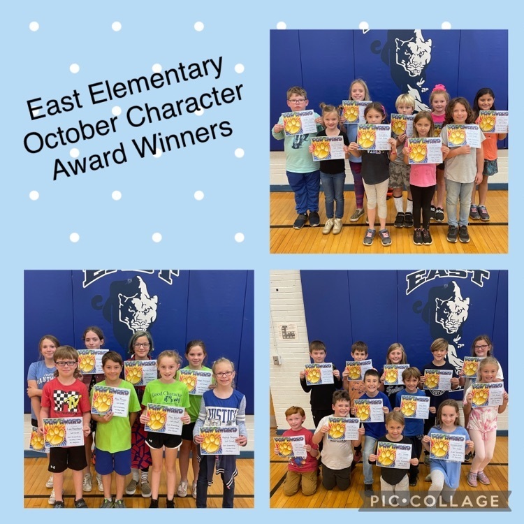 East Elementary October Character Award Winners